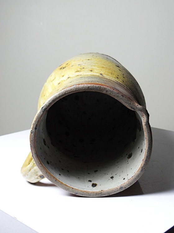 Grote antieke gepyritiseerde Puisaye aardewerken kan, eind 19e eeuw – Ancien, Decoratieve objecten, Ceramic (photo 13 of 14)