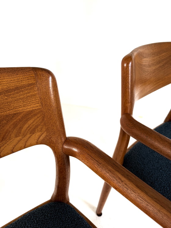 4x Sedie da pranzo restaurate, Juul Kristensen ‘60 – Legno, Tessile (photo 5 of 12)