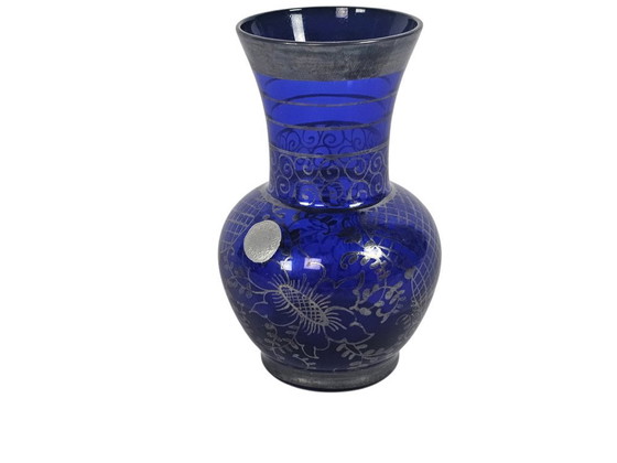 Image 1 of AR.DE.A. - small vase - cobalt blue - silver - Italy (Florence) - 60s