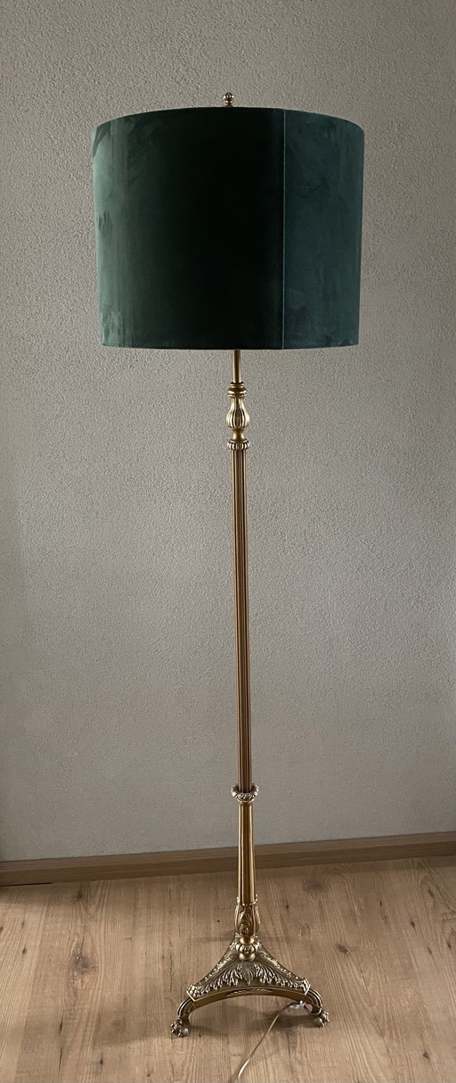 Classic vintage heavy brass floor lamp
