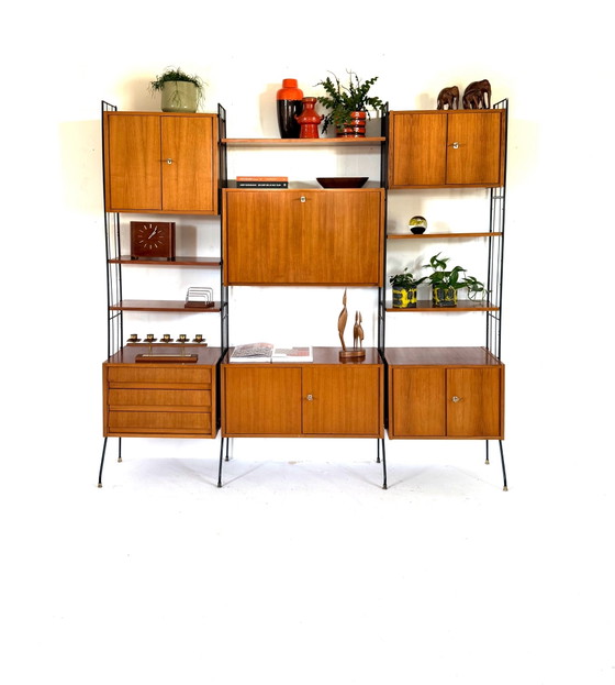 Sistema a parete modulare vintage autoportante, Köch Möbel ‘60 – Armadi a muro, Legno, Metallo (photo 13 of 15)