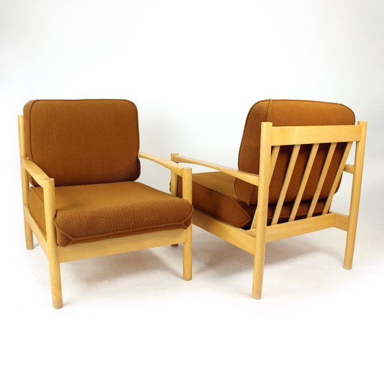 Image 1 of  Elegant Lounge Chair In Oak, Czechoslovakia 1960s, 4 Available
