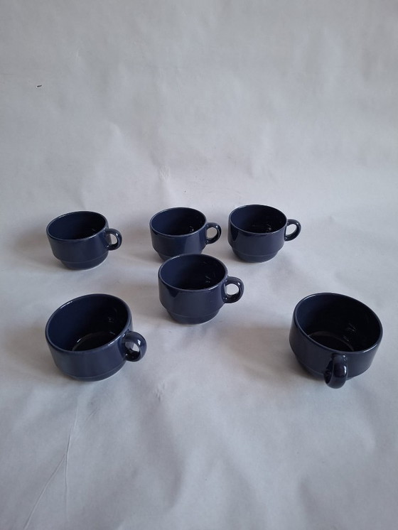 Image 1 of 6 tazze da caffè blu scuro