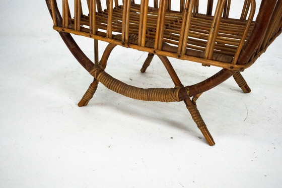 Image 1 of Portariviste italiano in bambù e rattan, anni '50