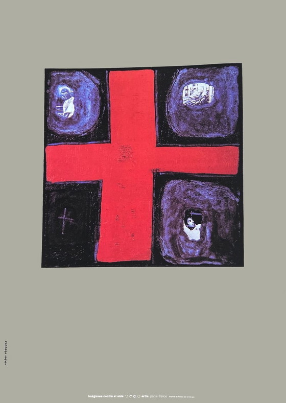 Image 1 of Victor VAZQUEZ Imagenes contra el sida original poster 1994