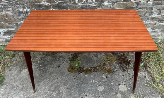 Image 1 of Extendable Scandinavian Style Dining Table – 1960s – Mahogany Veneer, Tapered Legs