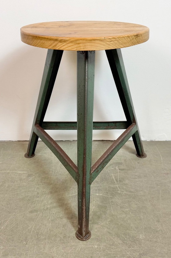 Image 1 of Green Industrial Workshop Stool, 1960s