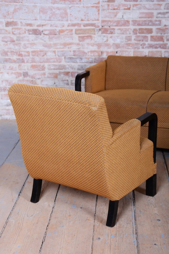 Ensemble de Sièges Art Déco Restauré, J. Halabala, UP Závody, Hêtre, Chêne, Tchèque, Années 1930 – Fauteuils (photo 12 of 36)