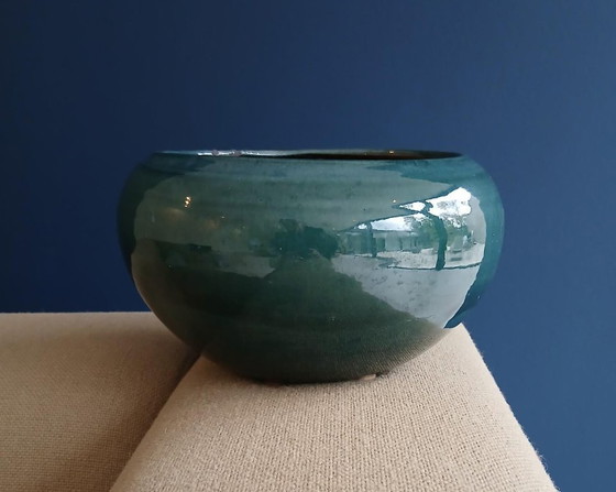 Image 1 of Vaso per fiori in terracotta smaltata 26x16 cm