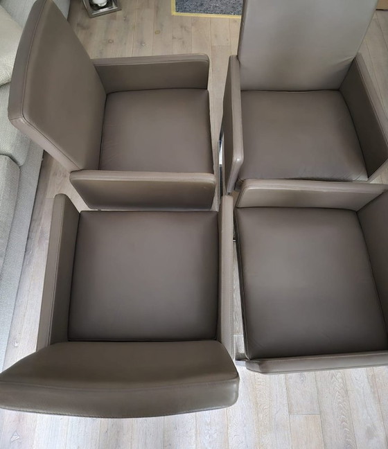 Juego de 6 sillas de comedor Hülsta de cuero. – Leather, Metal (photo 5 of 5)