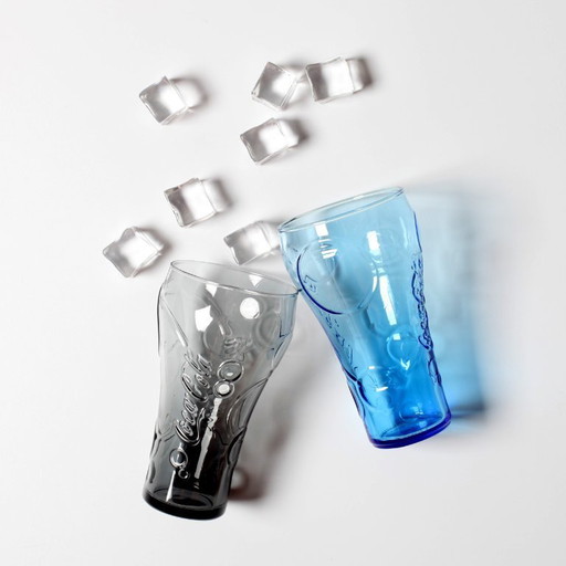 Set van 2 Coca-Cola glazen / Grijs en Blauw Luminarc voor McDonald's