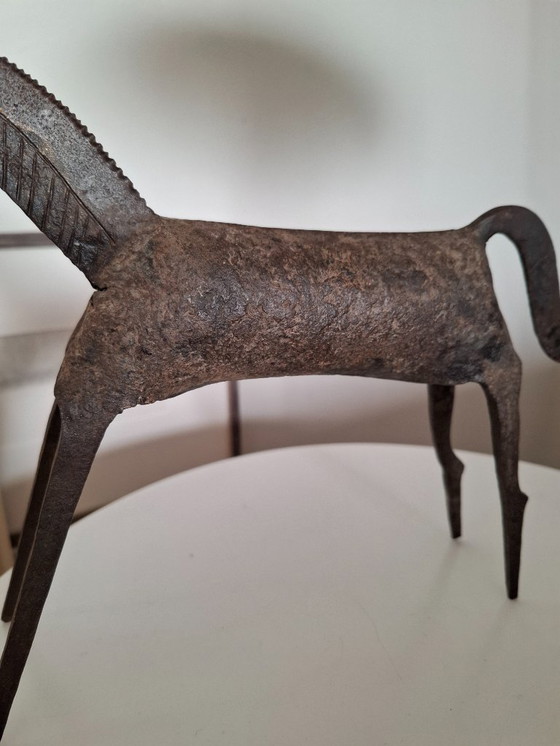 Image 1 of Vintage wrought iron horse sculpture