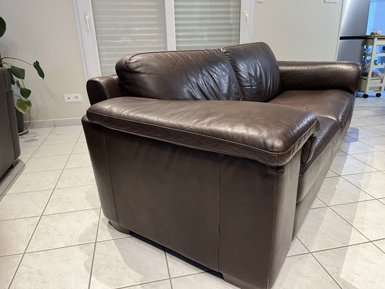 Image 1 of Canapé 3 posti in cuoio marrone Natuzzi