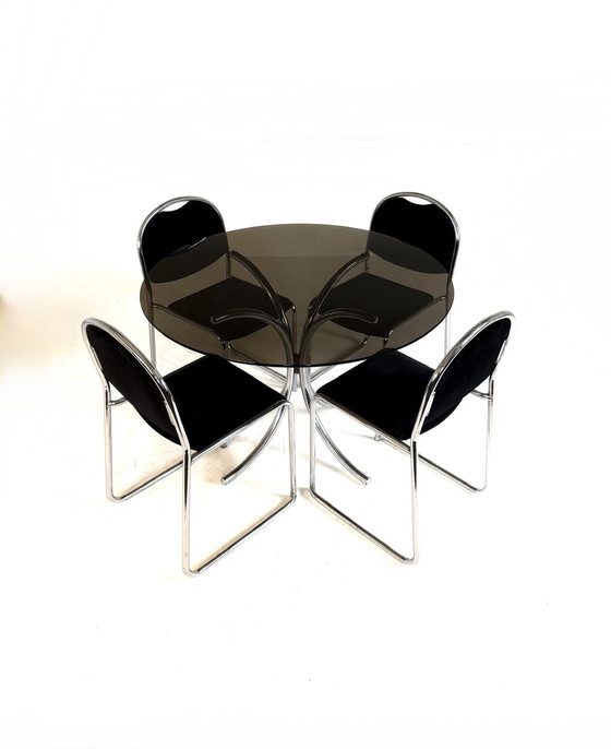 Image 1 of Vintage chromen Space Age eetkamerset ‘80