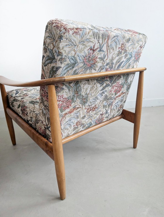 Image 1 of Ensemble de 2 chaises longues à imprimé floral par Carl Straub pour Goldfeder 1960s
