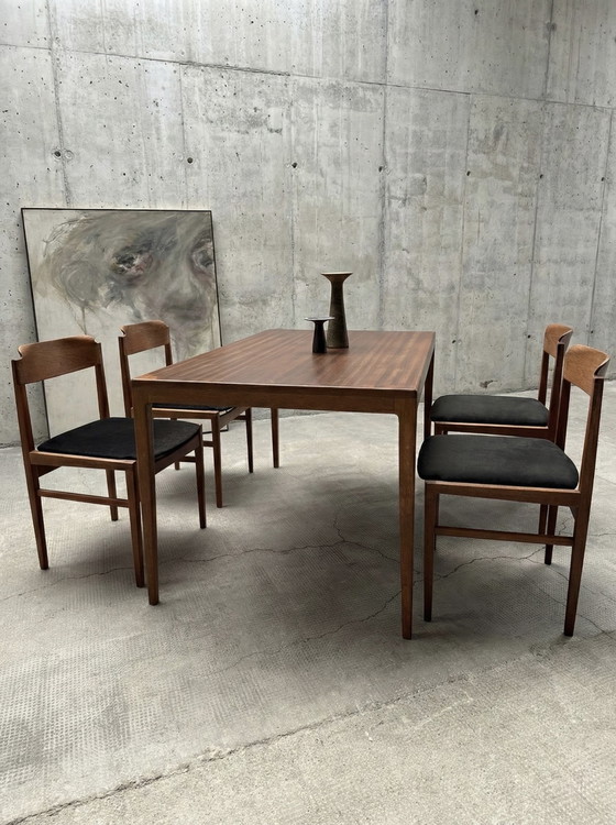 Image 1 of HARTMUT LOHMEYER PER WILKHAHN TAVOLO DA PRANZO IN LEGNO DI TEAK E 4 SEDIE DA PRANZO ANNI '60