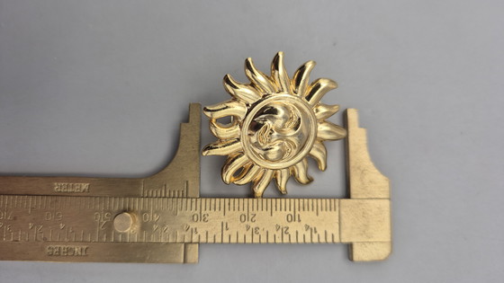 Image 1 of Gianni Versace Vintage Gouden Clip-On Oorbellen met Zonnegezicht