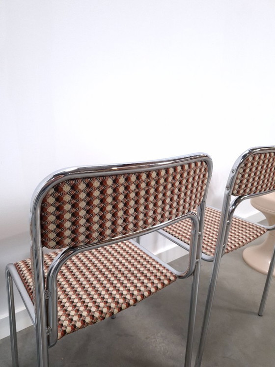 Set Space Age 3x Sedie da pranzo Bauhaus con struttura tubolare cromata – Chrome (photo 14 of 15)