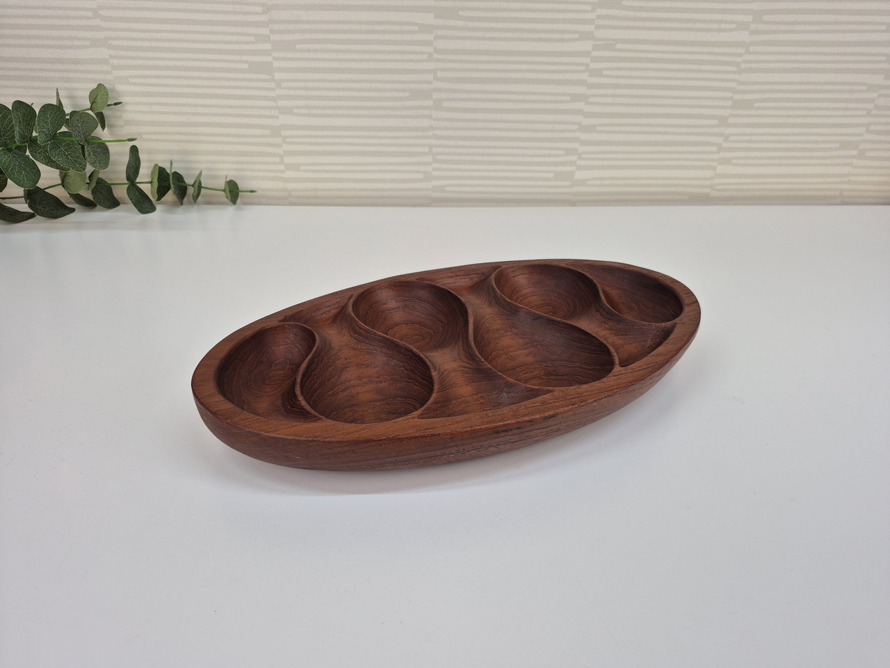 Laur Jensen snack bowl. Vintage teak bowl from the 1960s.