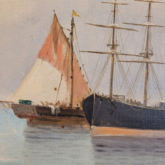 Image 1 of “Kortenhoef’s Ships” Bernard van Beek, The Hague School, circa 1910 – Netherlands