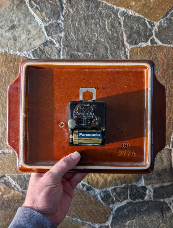 Image 1 of Vintage Red Ceramic Clock By Kienzle, 1970s