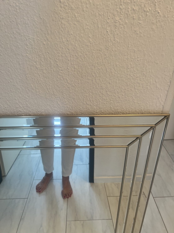 Image 1 of Messing facet geslepen spiegel . 