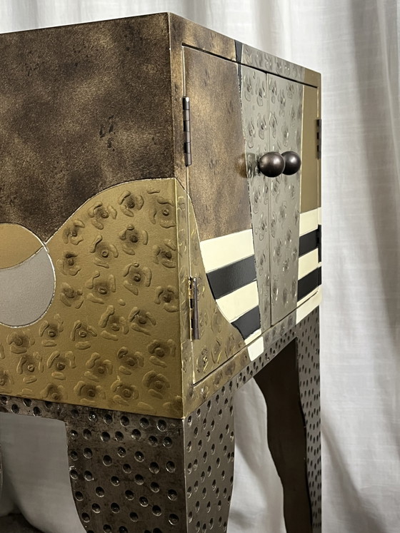 Memphis Stijl Kastje, Lam Lee Group, 1990’s – Kasten, Metal, Wood, Vintage (photo 5 of 13)