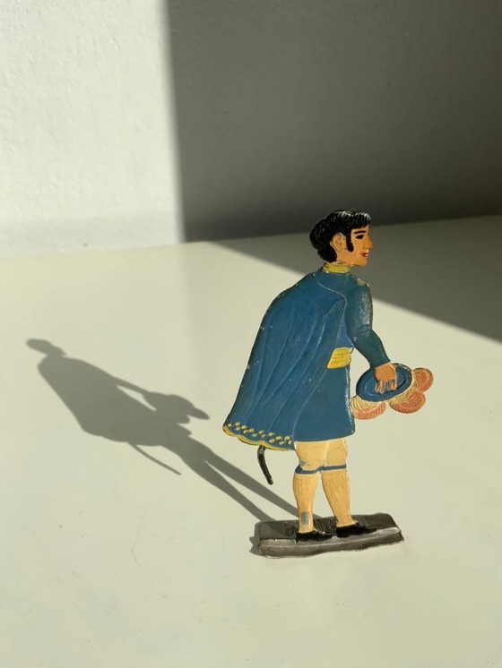 Image 1 of Vintage Duitse platte tinnen figuur (Zinnfigur) - "Neue Mode"-serie - hoveling/diplomaat