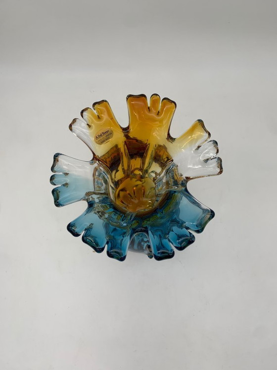 Image 1 of Murano-Vase, Seguso 1980 A. del Borgo zugeschrieben, hergestellt in Italien, Rostrato