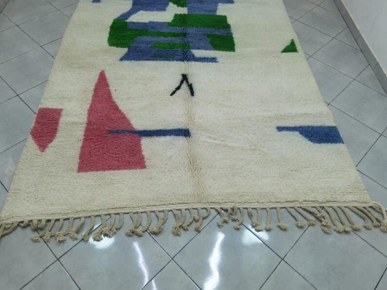 Image 1 of Alfombra bereber de pura lana con coloridos estampados, 2/3 m