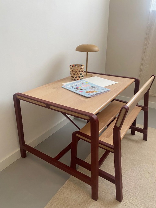 Vintage kindertafel+bankje IKEA YPPERLIG - HAY Limited Edition 