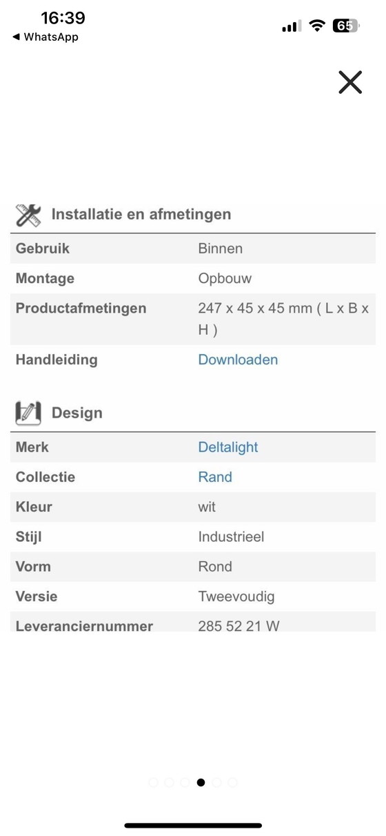Image 1 of Delta Light Doppel-Spotkante, Weiß