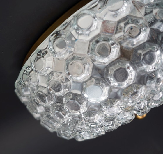 Image 1 of Lampada da soffitto vintage Limburg con vetro a bolle, modello A 643, a incasso, anni '70.