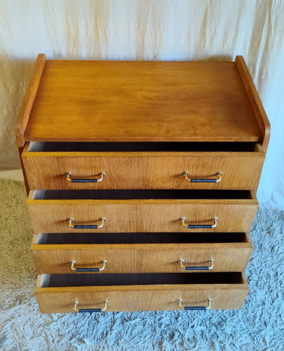 Cassettiera in Legno con Piedini a Compasso - Anni '50/'60 – Cassettiere, Wood (photo 7 of 10)
