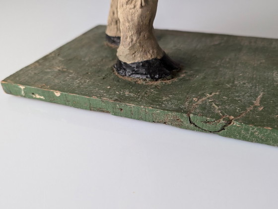 Image 1 of Pair of Large Stucco Sheep Sculptures, Early 20th Century, Farm Animals