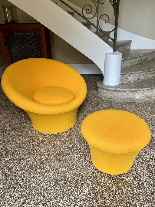 Chauffeuse Mushroom et son ottoman de Pierre Paulin, Edition Artifort, 1960s