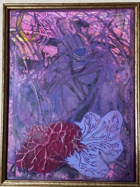 Abstract painting signed Bernard Ledain (1944–2024), mixed media on canvas – Paintings & Drawings (photo 4 of 15)