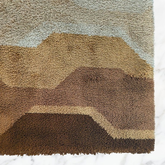 Image 1 of Italienischer Wollteppich im Mid-Century-Modern-Stil mit geometrischem Muster, 1970er Jahre