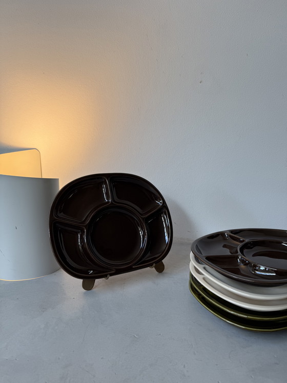 Image 1 of Set di 6 piatti vintage | Ceramica francese | Timbro di Sèvres | Anni '60/'70