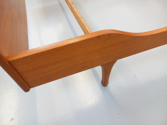 Image 1 of Scandinavian-style vintage double bed in teak by designers Tricoire and Vecchione for the "Meubles TV Paris" brand in the 1960s.