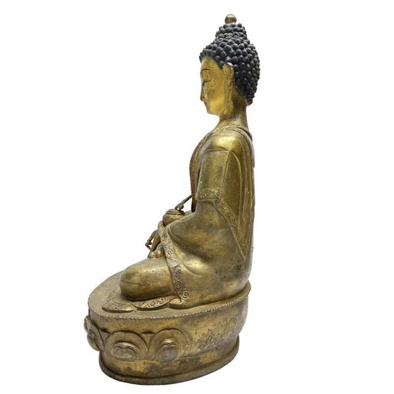 Antique Buddha with Original Painting – Lot 459 – Sculpture (photo 7 of 13)