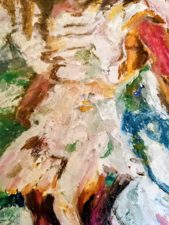 Image 1 of T. van Steenbergen "Beachgirl" 24 x 30 cm