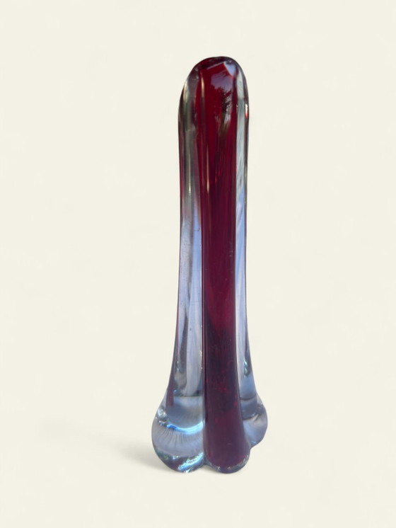 Image 1 of Rarità! Posacenere in vetro di Murano italiano con pestello | Vintage anni '70 | Oggetto in vetro rosso-verde | Da collezion