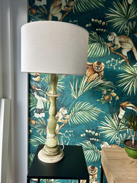Image 1 of Imponente lampada da tavolo vintage realizzata in marmo onice massiccio.