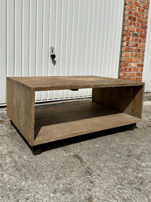 massief houten salontafel