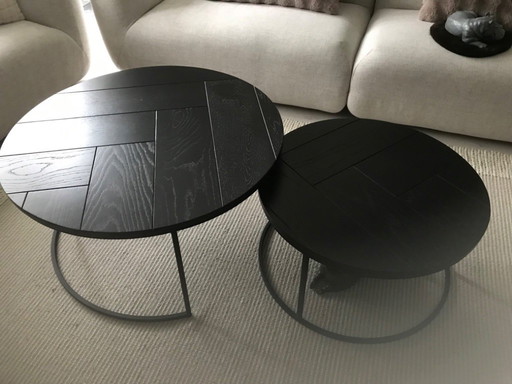 Coffee tables matt metal oak lacquer black