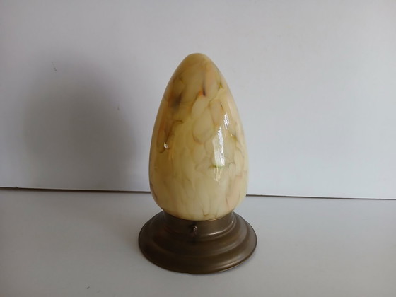 Plafondlamp – Art Deco - Gemarmerd – Plafondlampen, Brass, Vintage (photo 5 of 6)