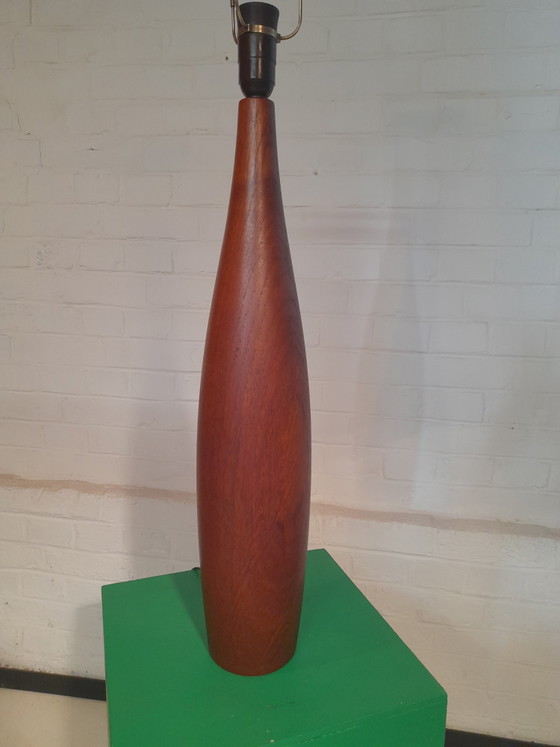 Image 1 of Large Danish modernist teak lamp, signed ESA vintage