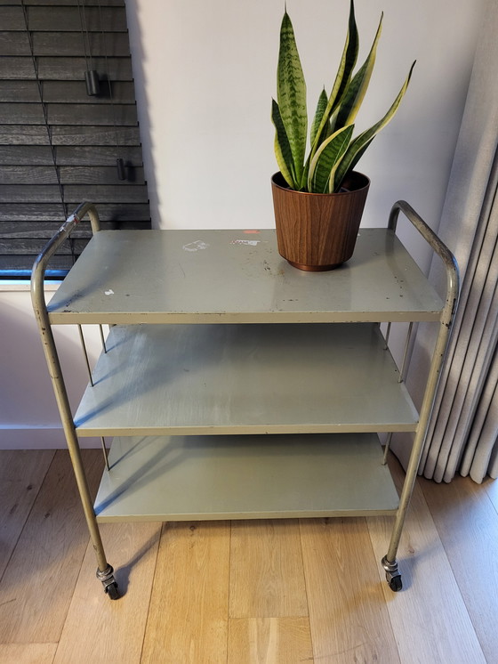 Image 1 of Metal Trolley Or Serving Cart Industrial, Tubax Nv, 1960s, Belgian