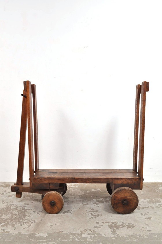 Image 1 of Antieke eiken transportkar eind 19de eeuw